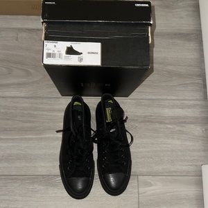 All black high top converse